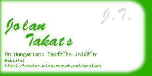 jolan takats business card